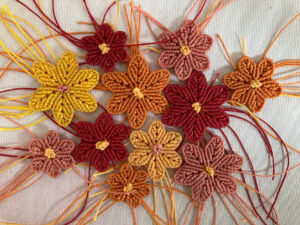 handmade macrame flowers