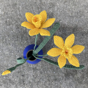 handmade macrame daffodil flowers